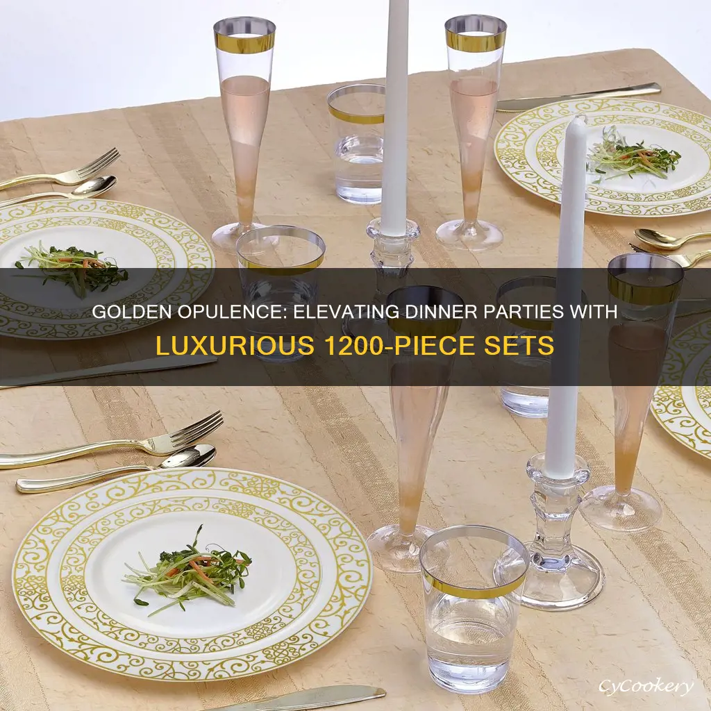 1200 piece gold dinnerware party set