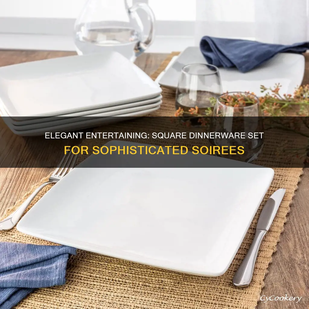 12pc square dinnerware set