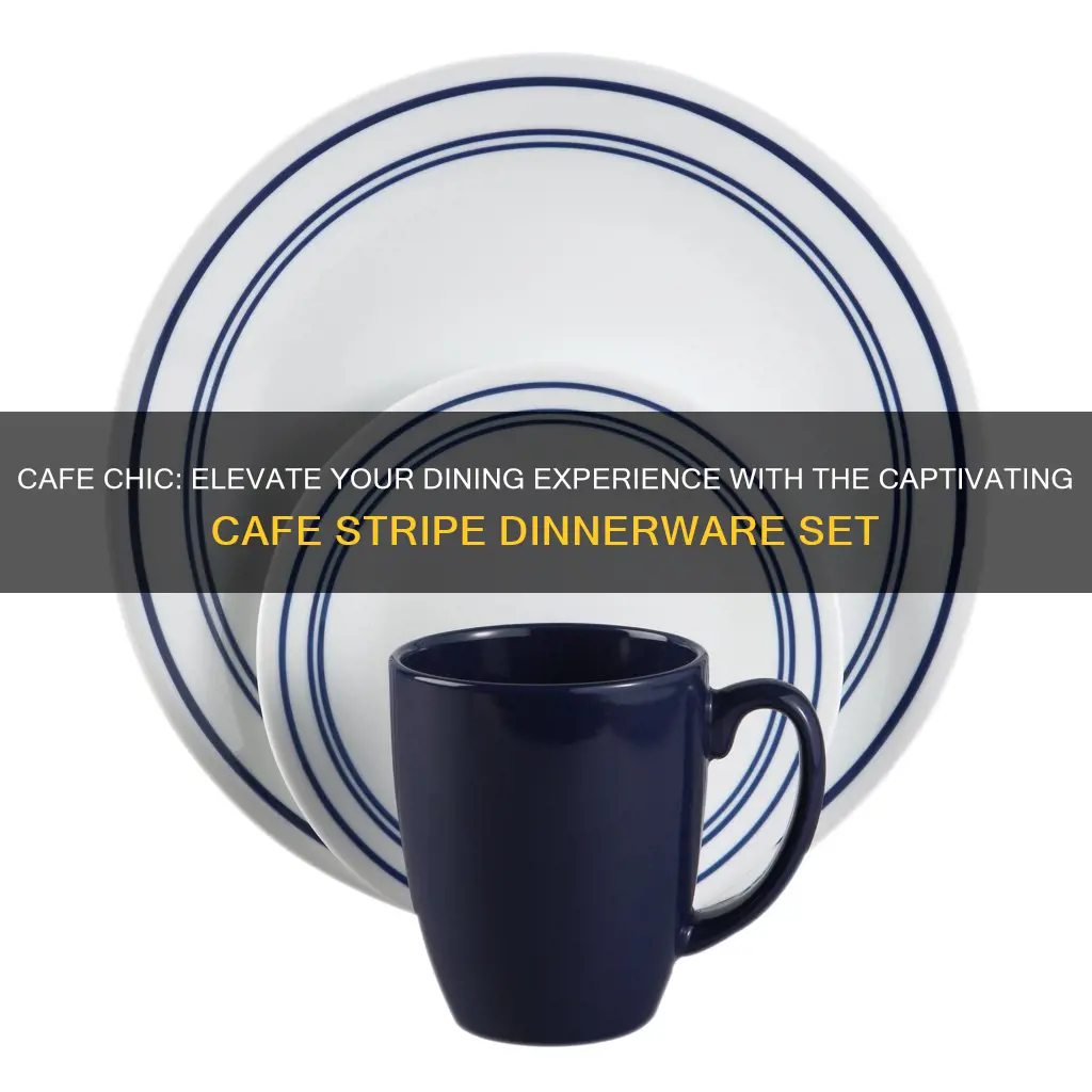 16 piece cafe stripe dinnerware set