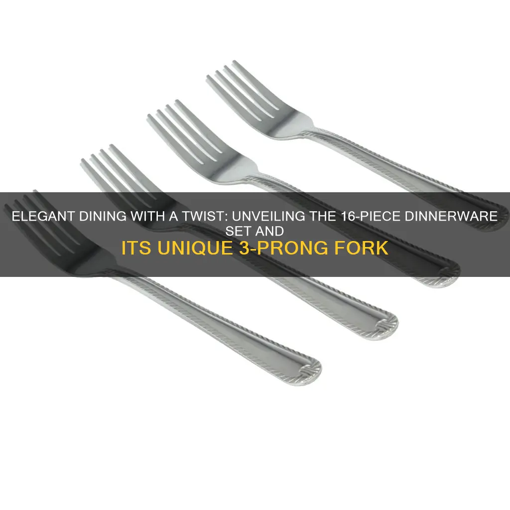 16 piece dinnerware set 3 prong fork