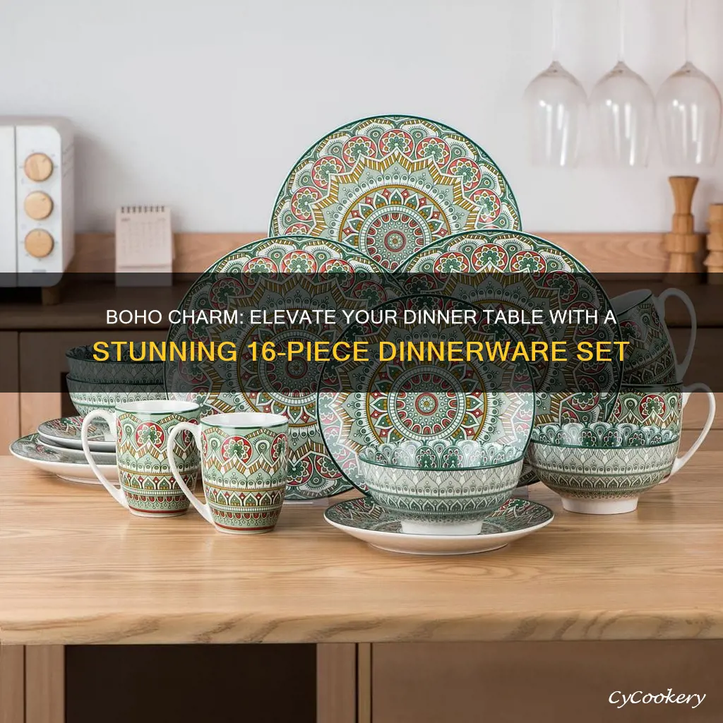 16 piece dinnerware set boho