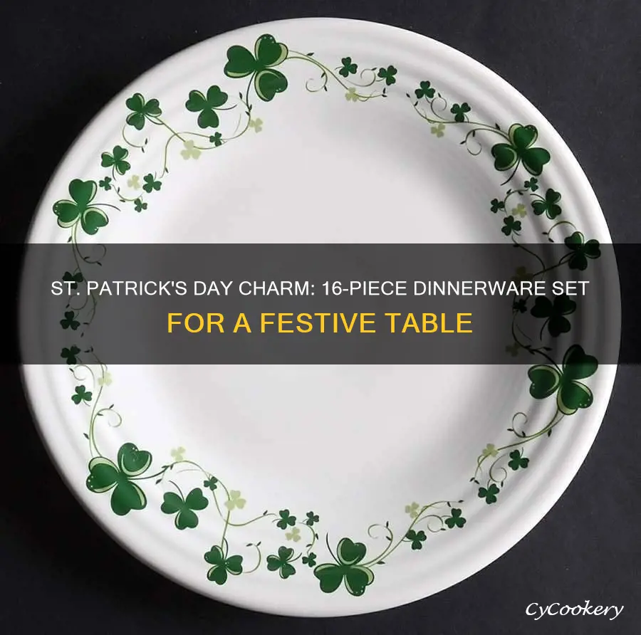 16 piece dinnerware set of st patrick day