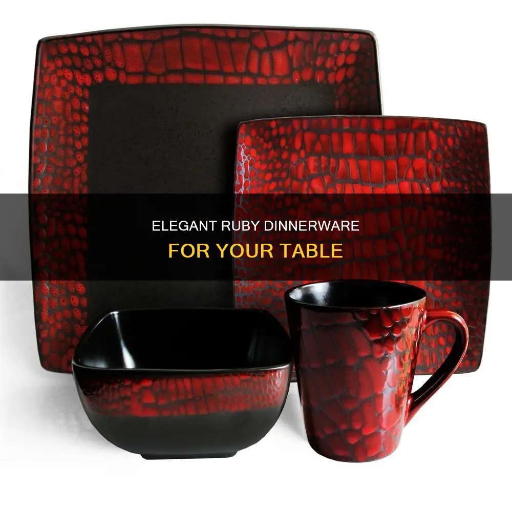 16 piece dinnerware set red