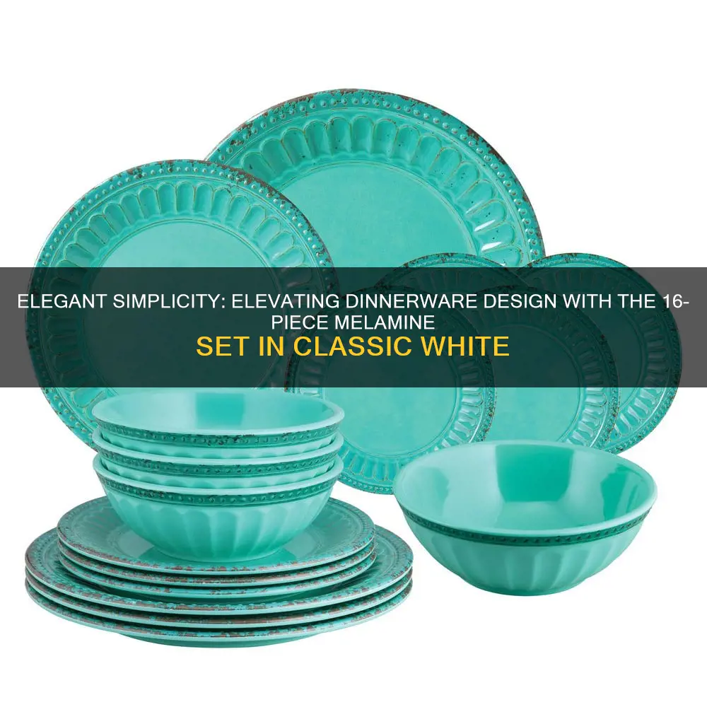 16 piece melamine dinnerware set white