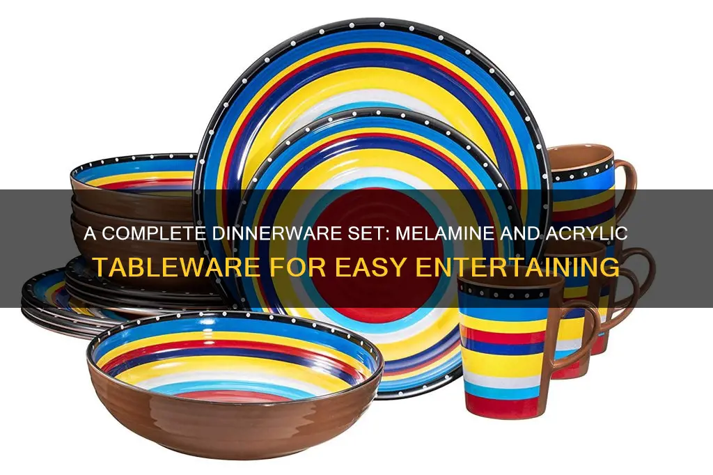 16 piece melamine dinnerware set with acrylic tumblers