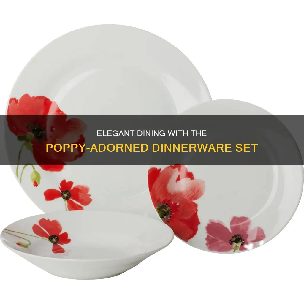 16 piece poppies dinnerware set