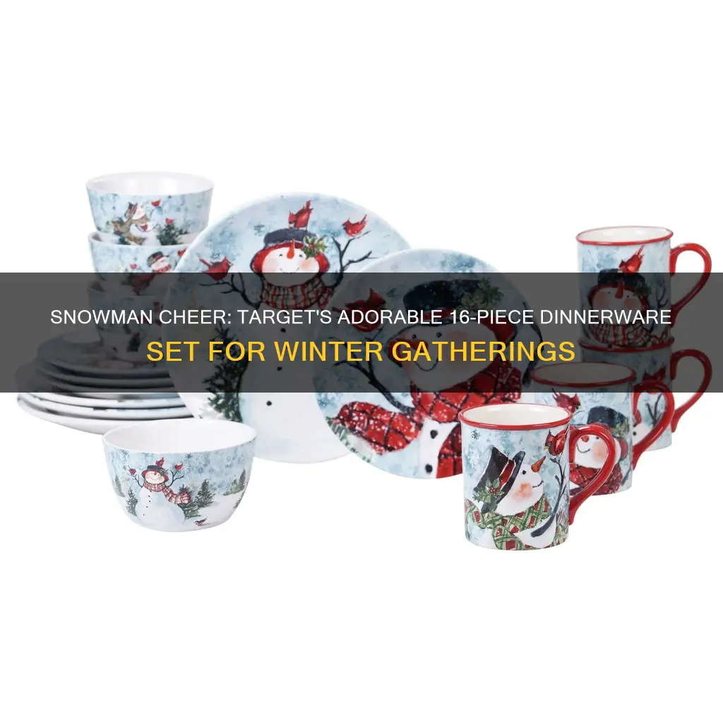 16 piece target snowman dinnerware set