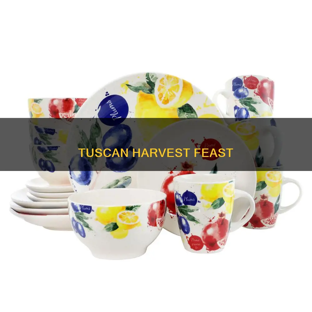 16 piece tuscan fruit dinnerware set