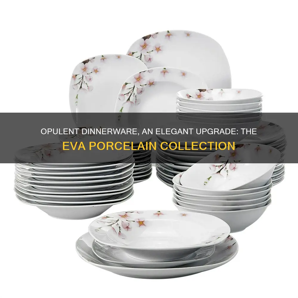 16pc opulent eva porcelain dinnerware set