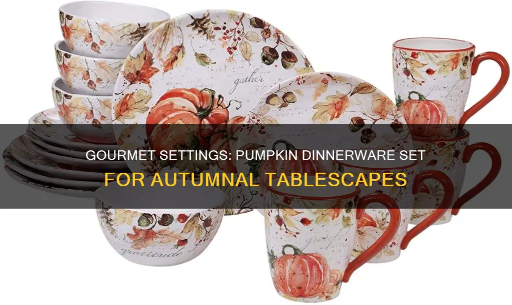 16pc pumpkin dinnerware set