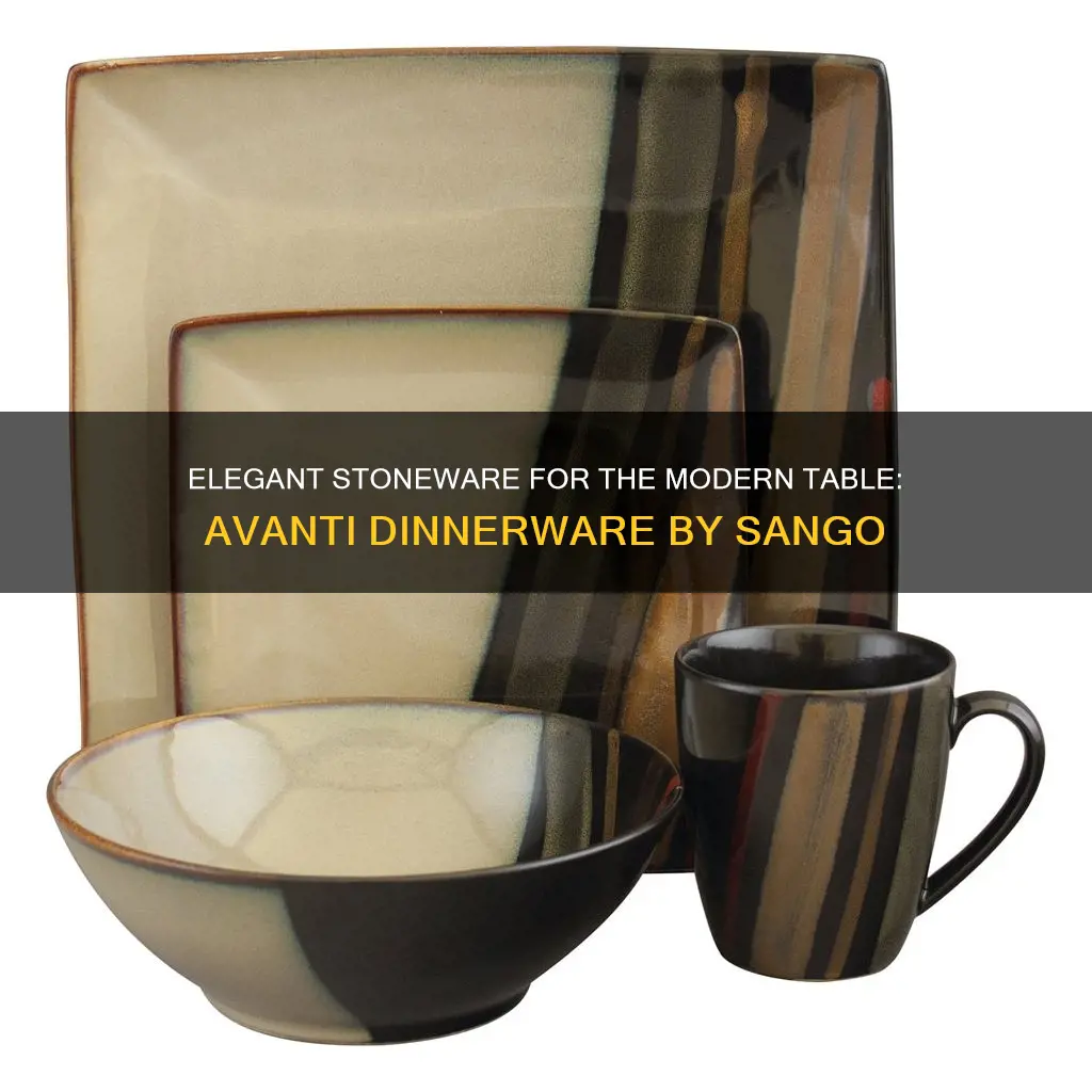 16pc stoneware avanti dinnerware set sango