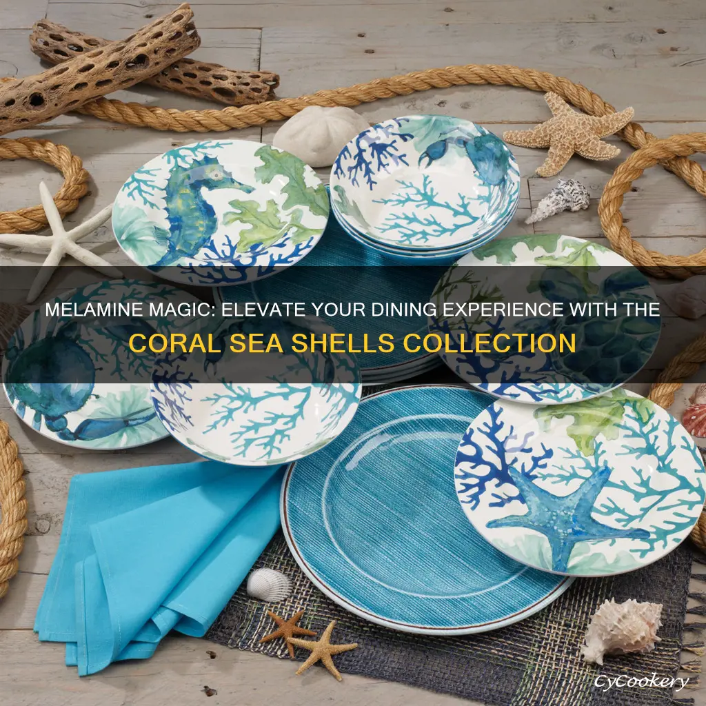 18 piece melamine dinnerware set sealife design coral sea shells