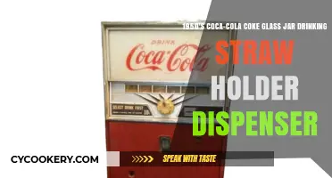 Vintage Coke Glass Jar Straw Holder: 1950s Coca-Cola Dispenser Charm