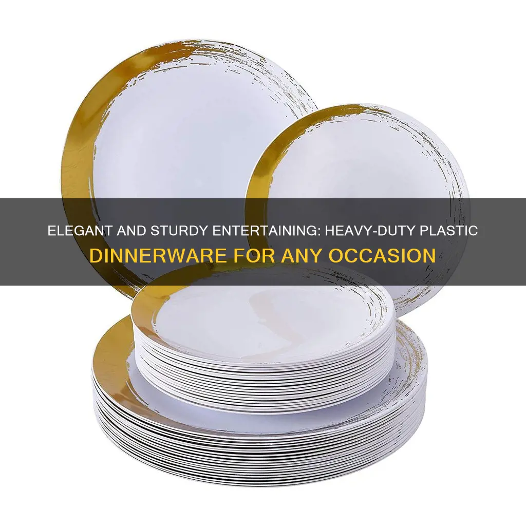 200 piece disposable dinnerware set heavy duty plastic plates