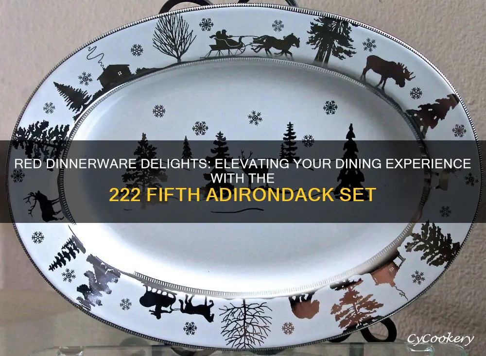 222 fifth adirondack 16pc dinnerware set red