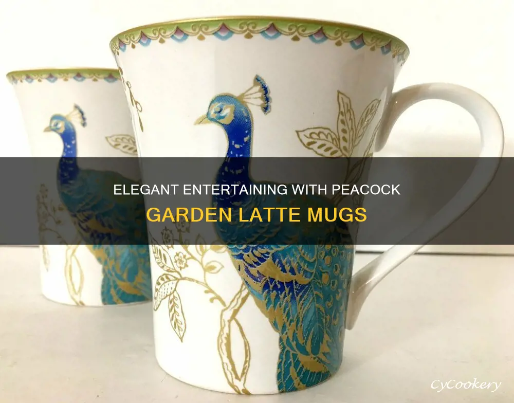 222 fifth dinnerware set of 4 peacock garden latte mugs