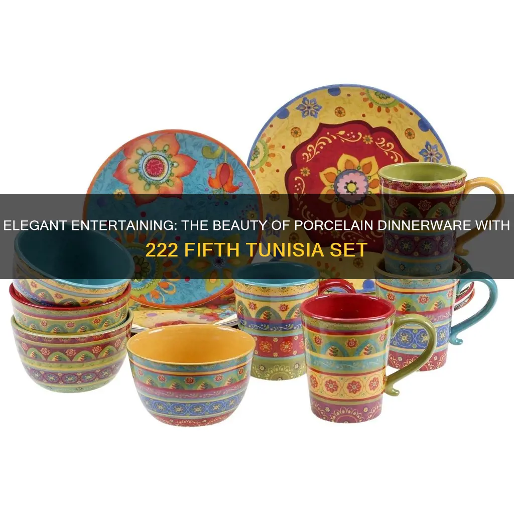 222 fifth tunisia porcelain 20 piece dinnerware set