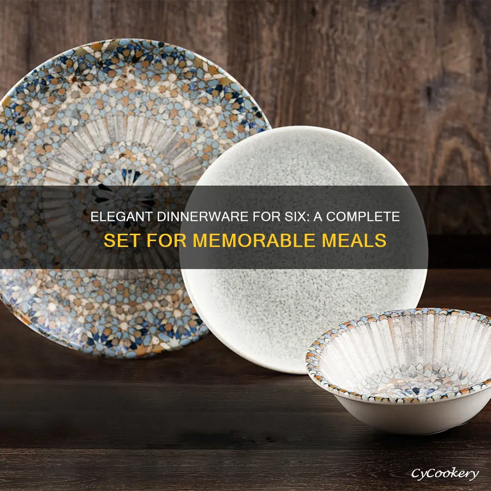 3 piece dinnerware set for 6