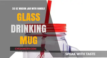 Mason Jar Mug: 32 oz Glass Drinking Cup with Handle