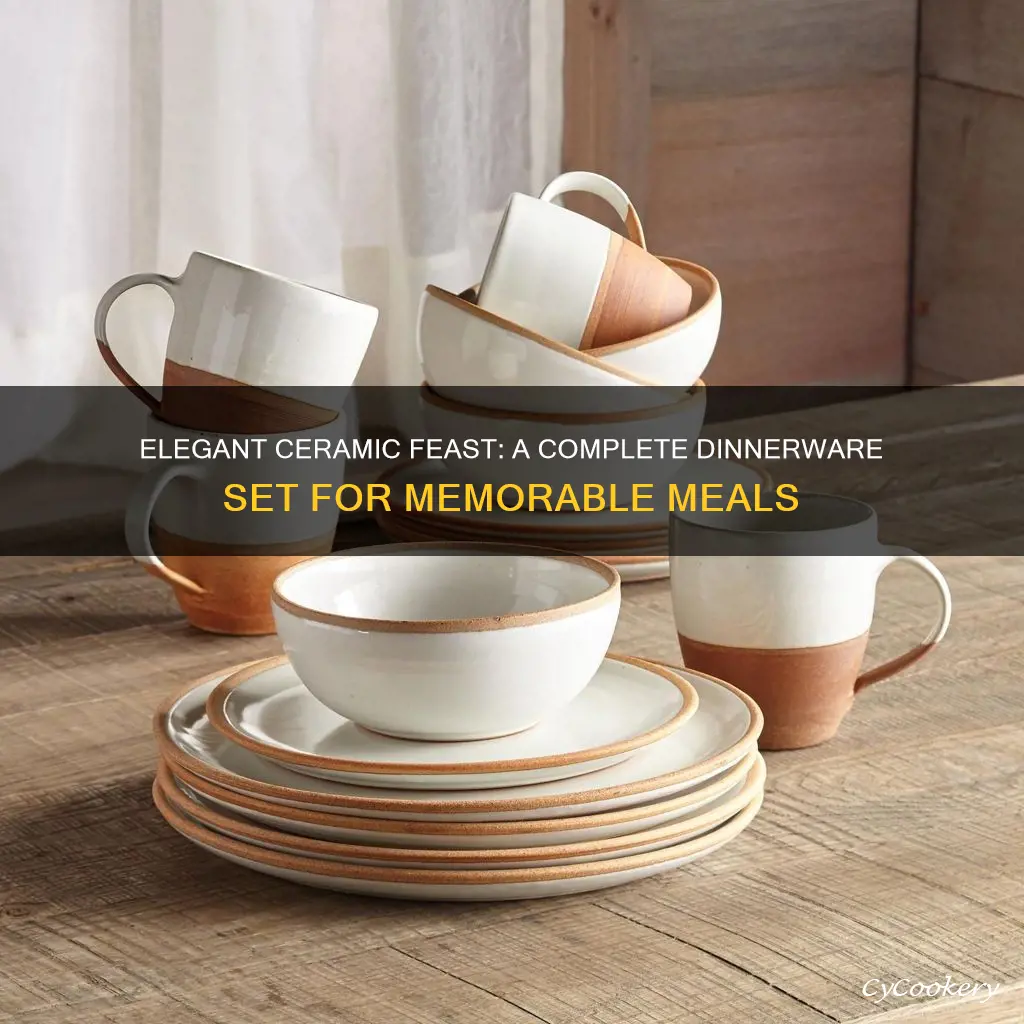 34 piece square ceramic dinnerware set