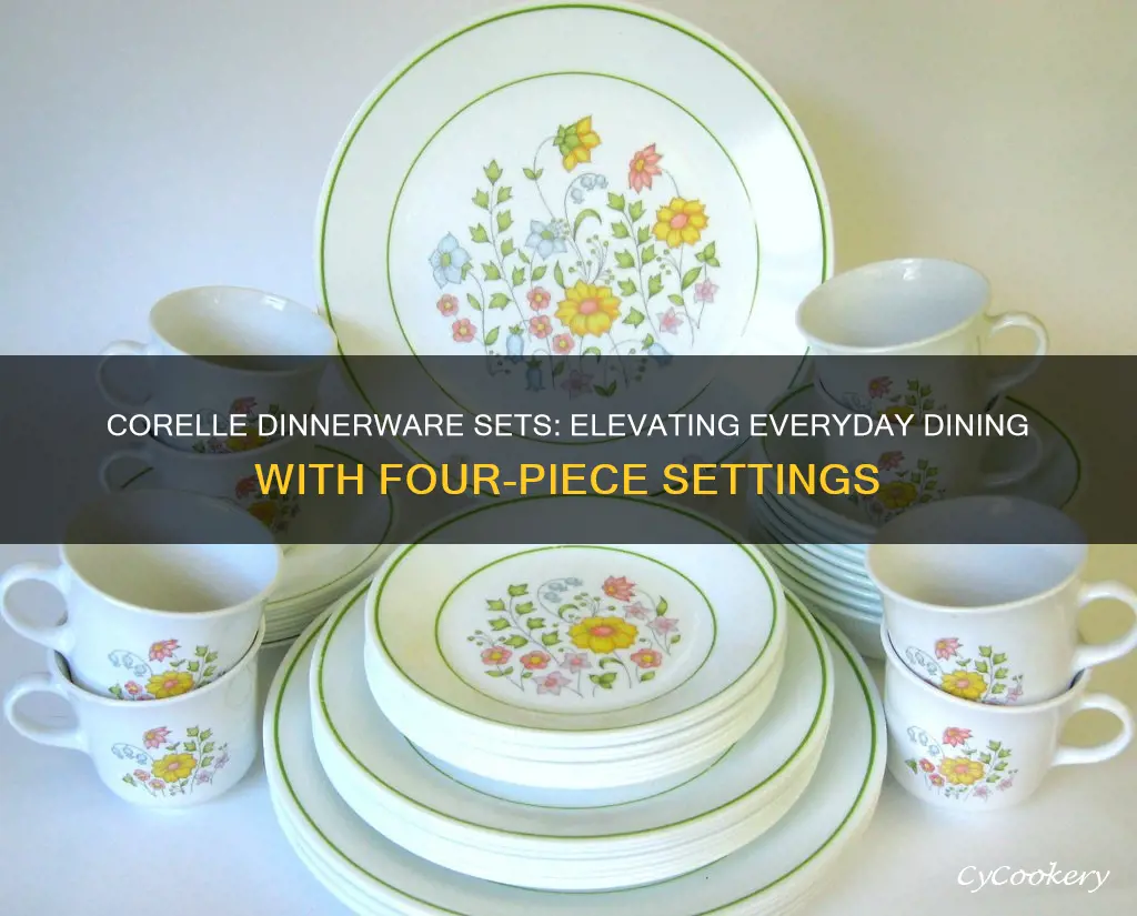 4 pc corell dinnerware sets