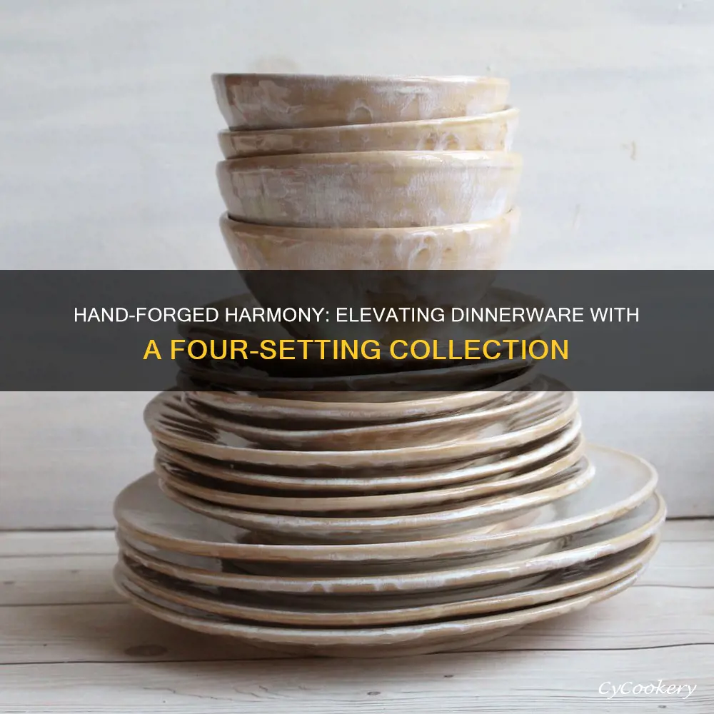 4 setting hand forged dinnerware