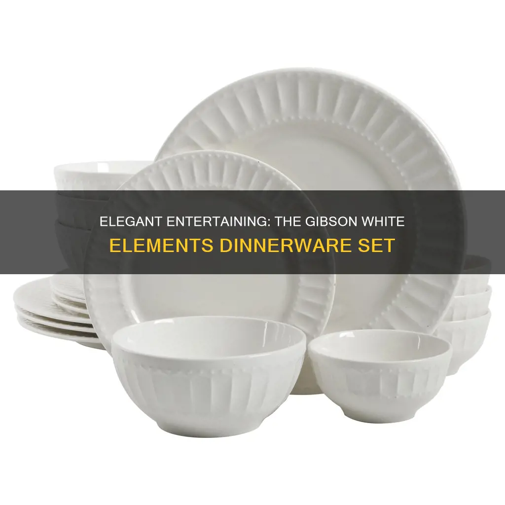 42 piece gibson white elements dinnerware set