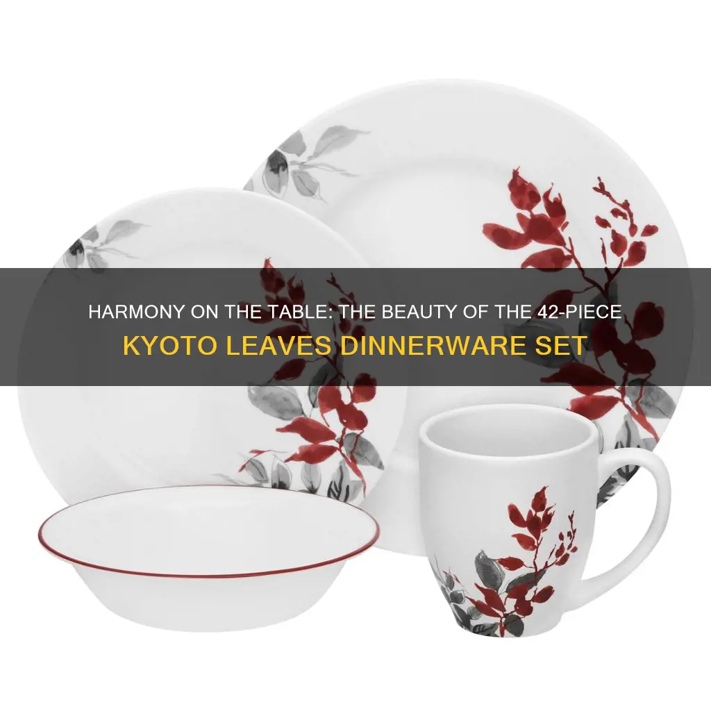 42 piece kyoto leaves dinnerware set