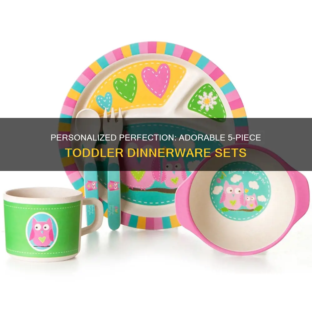 5 piece toddler dinnerware set personalized