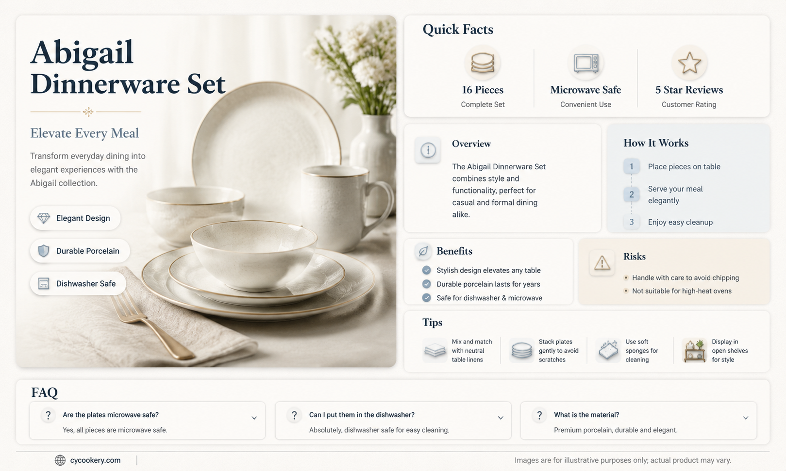 abigail dinnerware 16 piece set