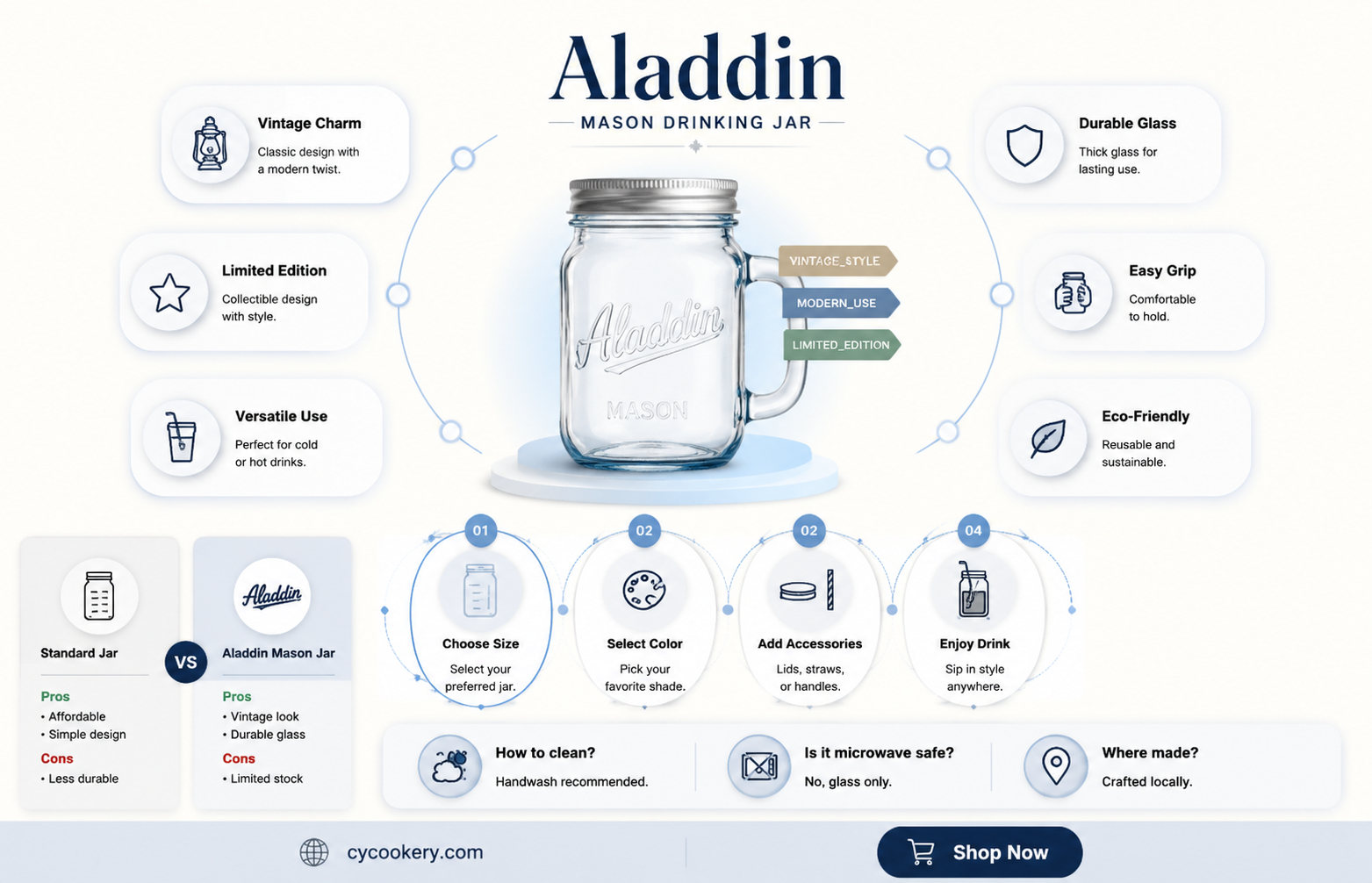 aladdin mason drinking jar