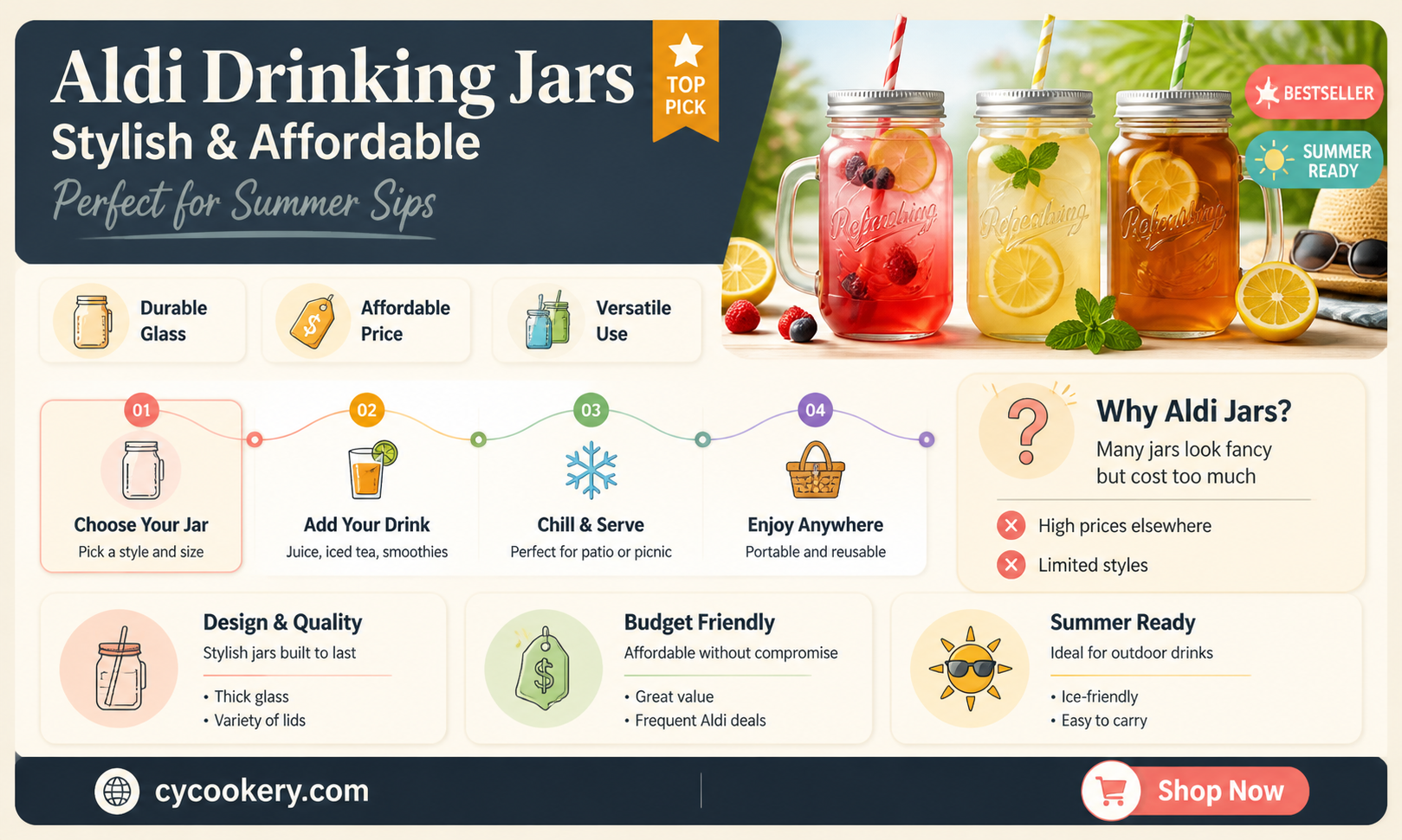 aldi drinking jars