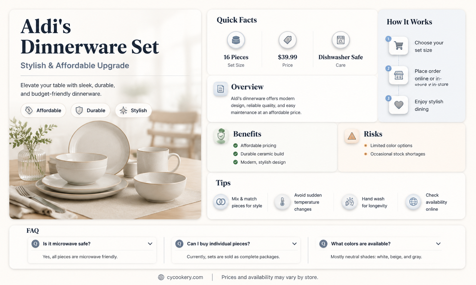 aldi dinnerware set