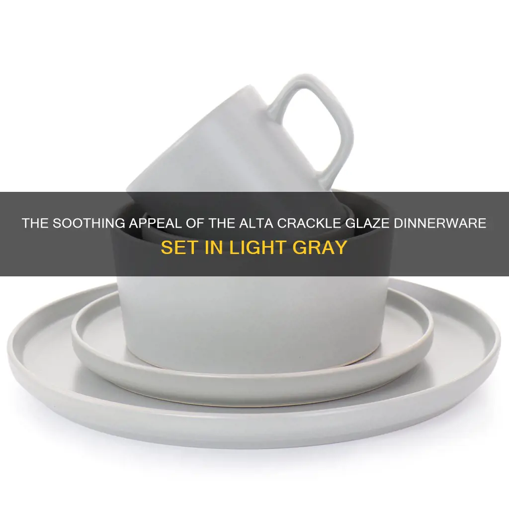 alta crackle glaze dinnerware set light gray