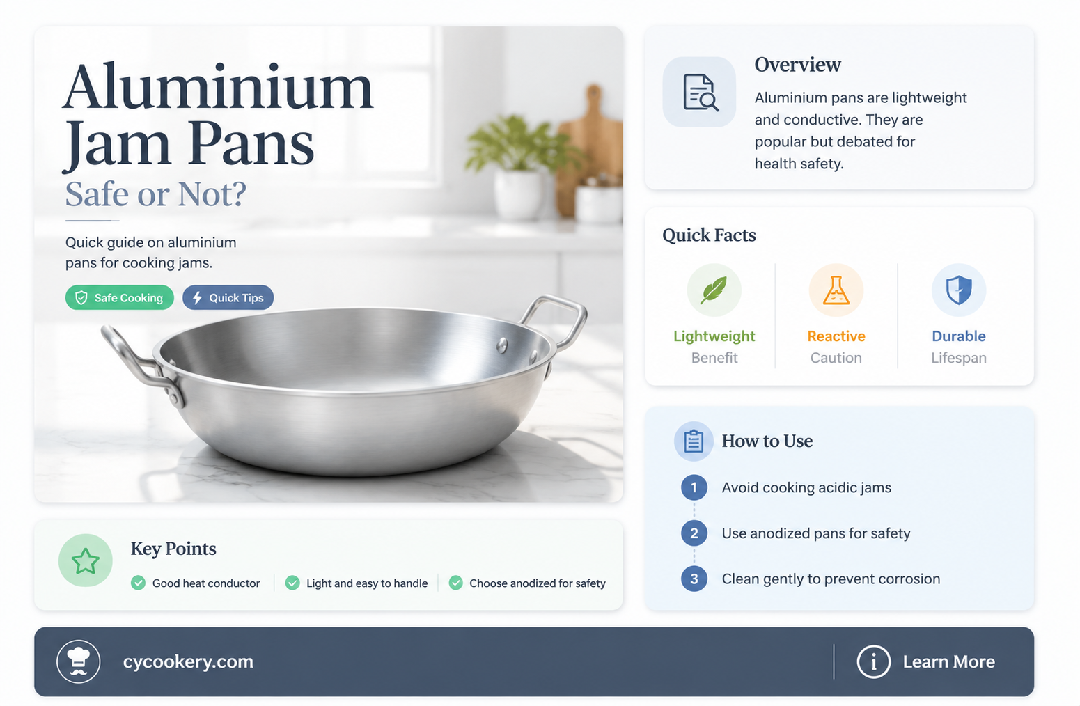are aluminium jam pans safe
