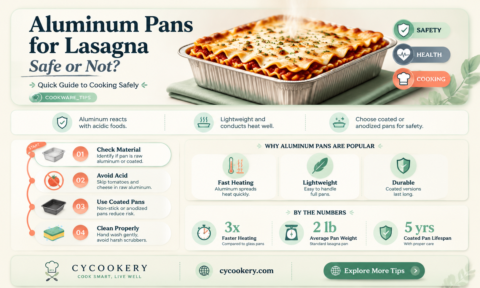 are aluminum pans okay for lasagna