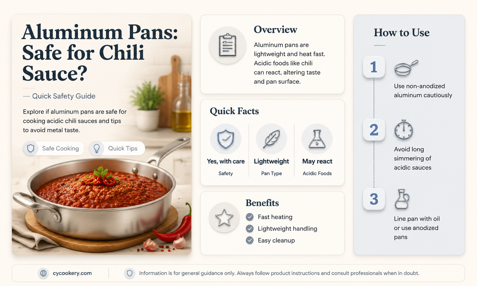are aluminum pans safe for red chili sauce