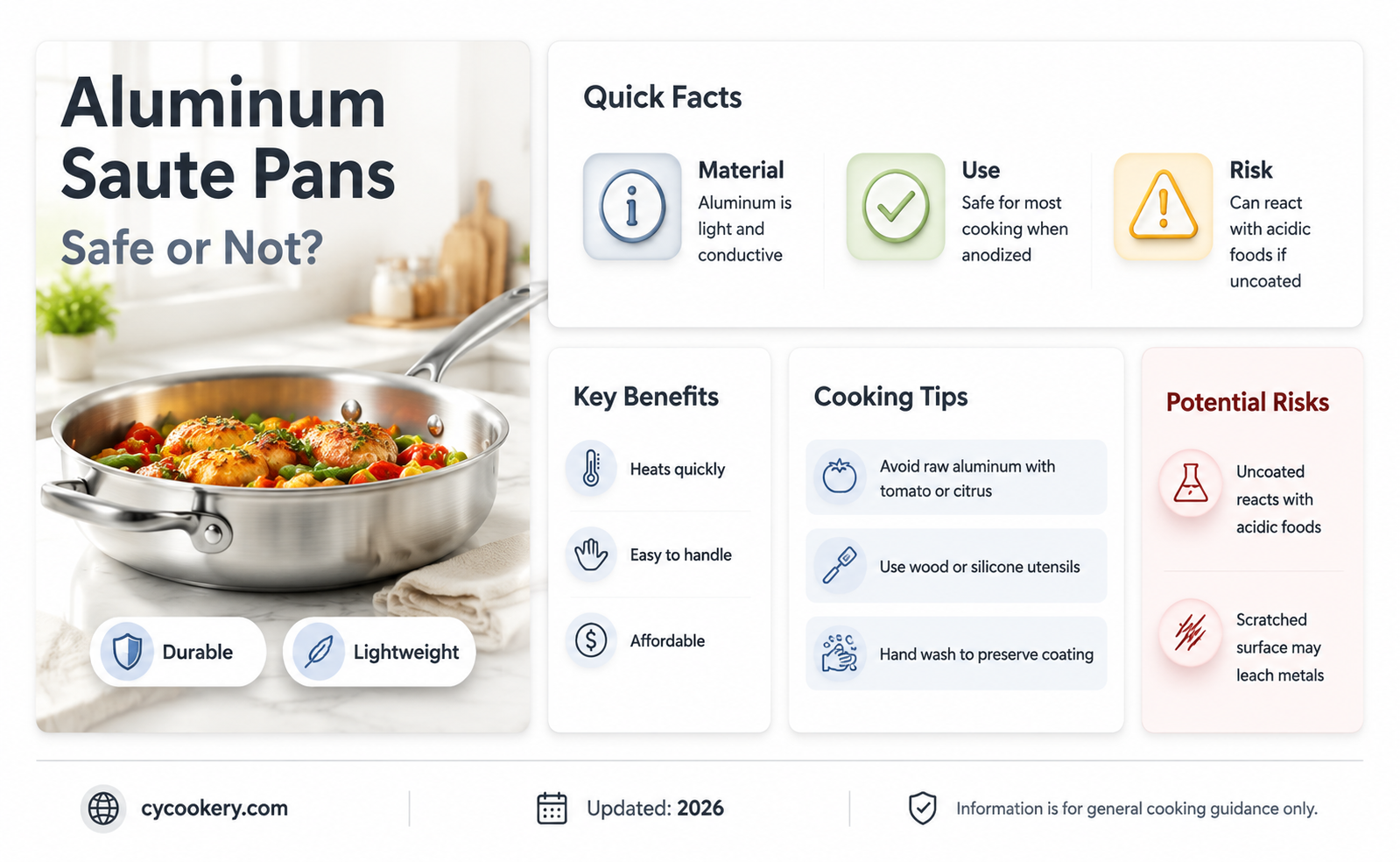 are aluminum saute pans safe