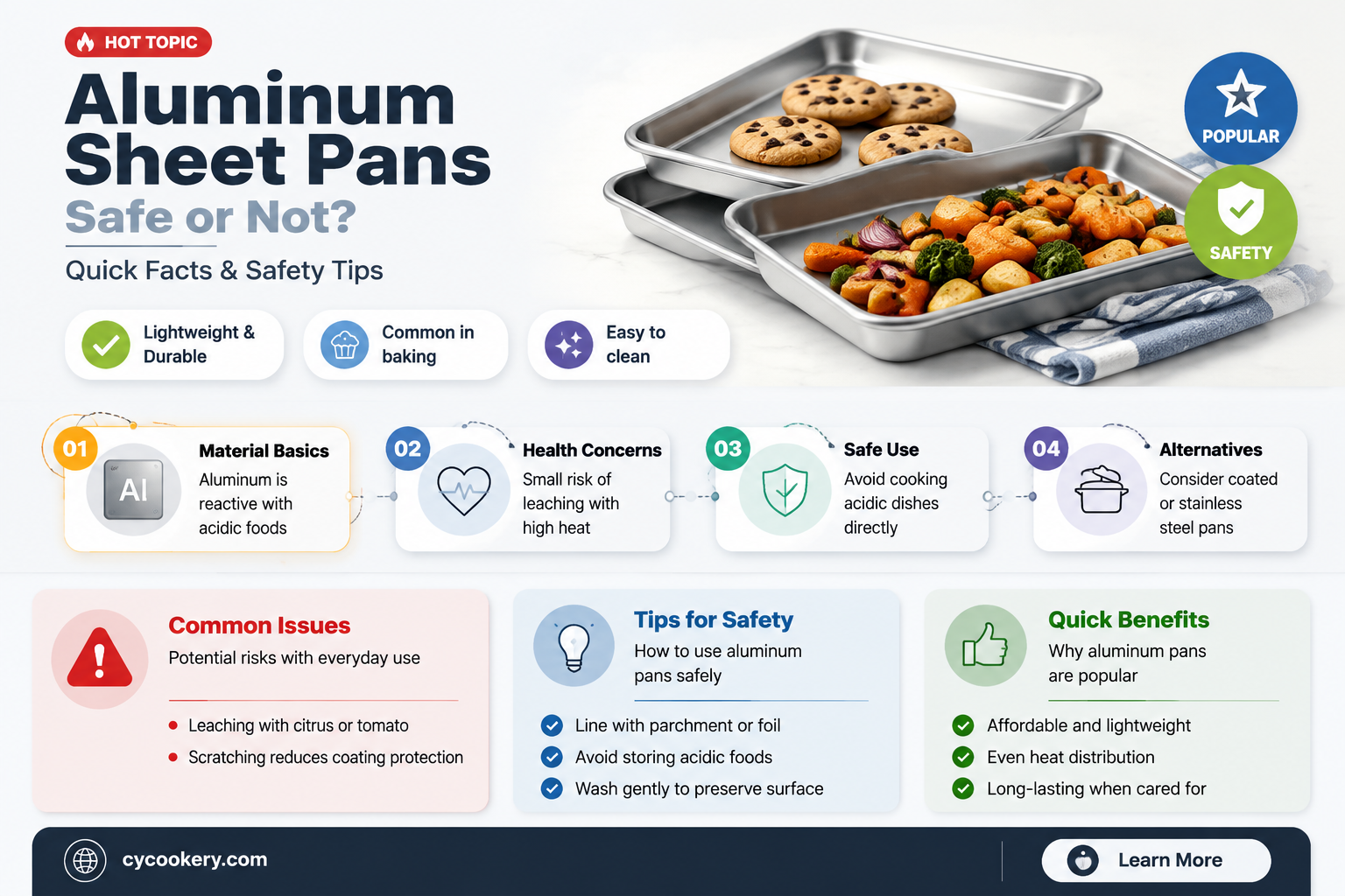 are aluminum sheet pans safe