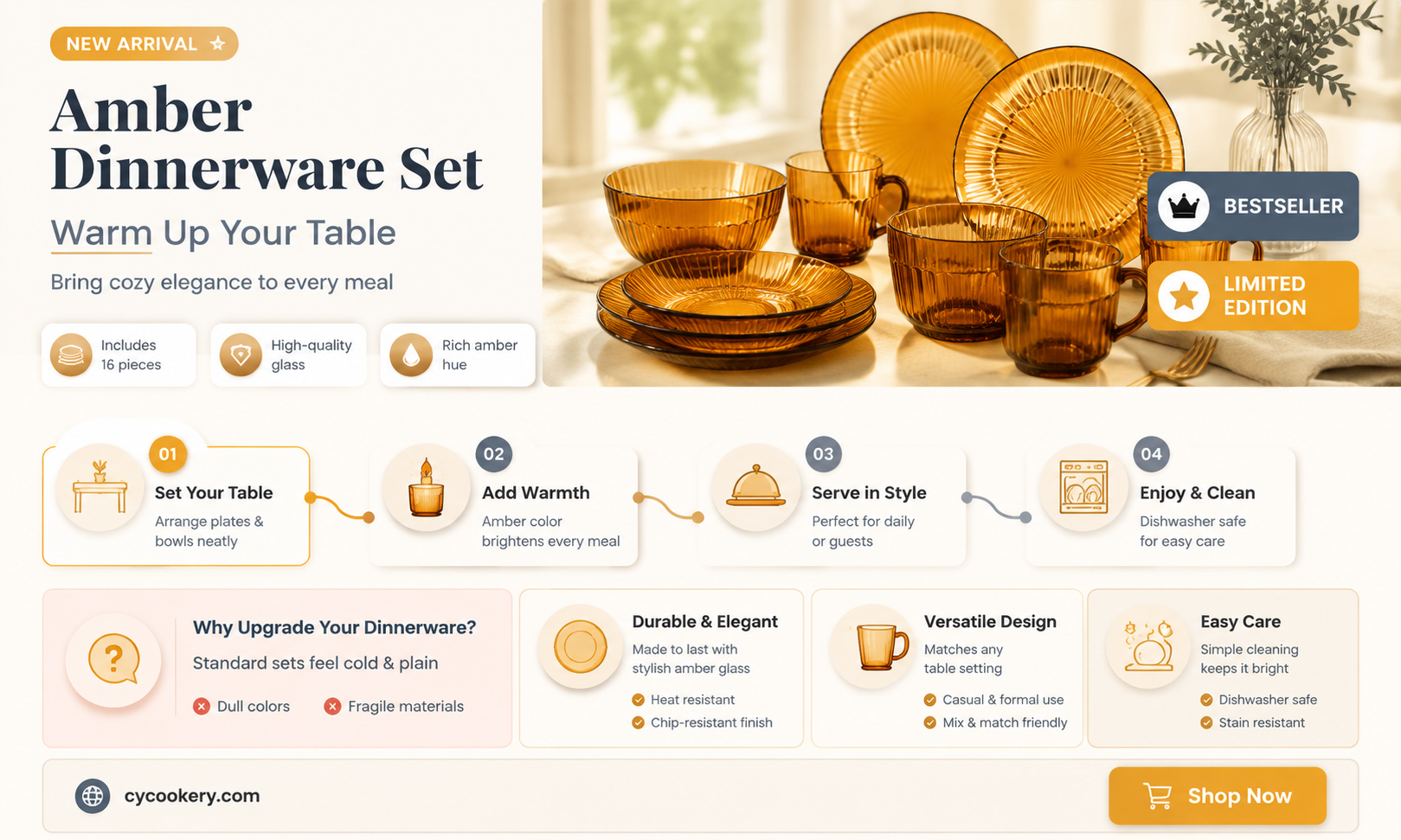 amber dinnerware set