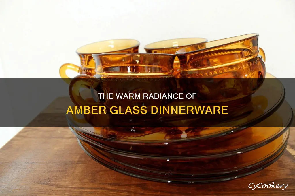 amber glass dinnerware set