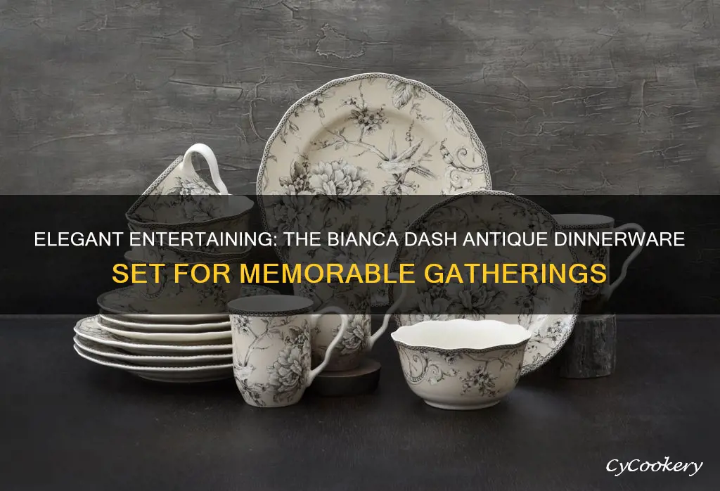 american atelier 16 piece bianca dash antique dinnerware set white