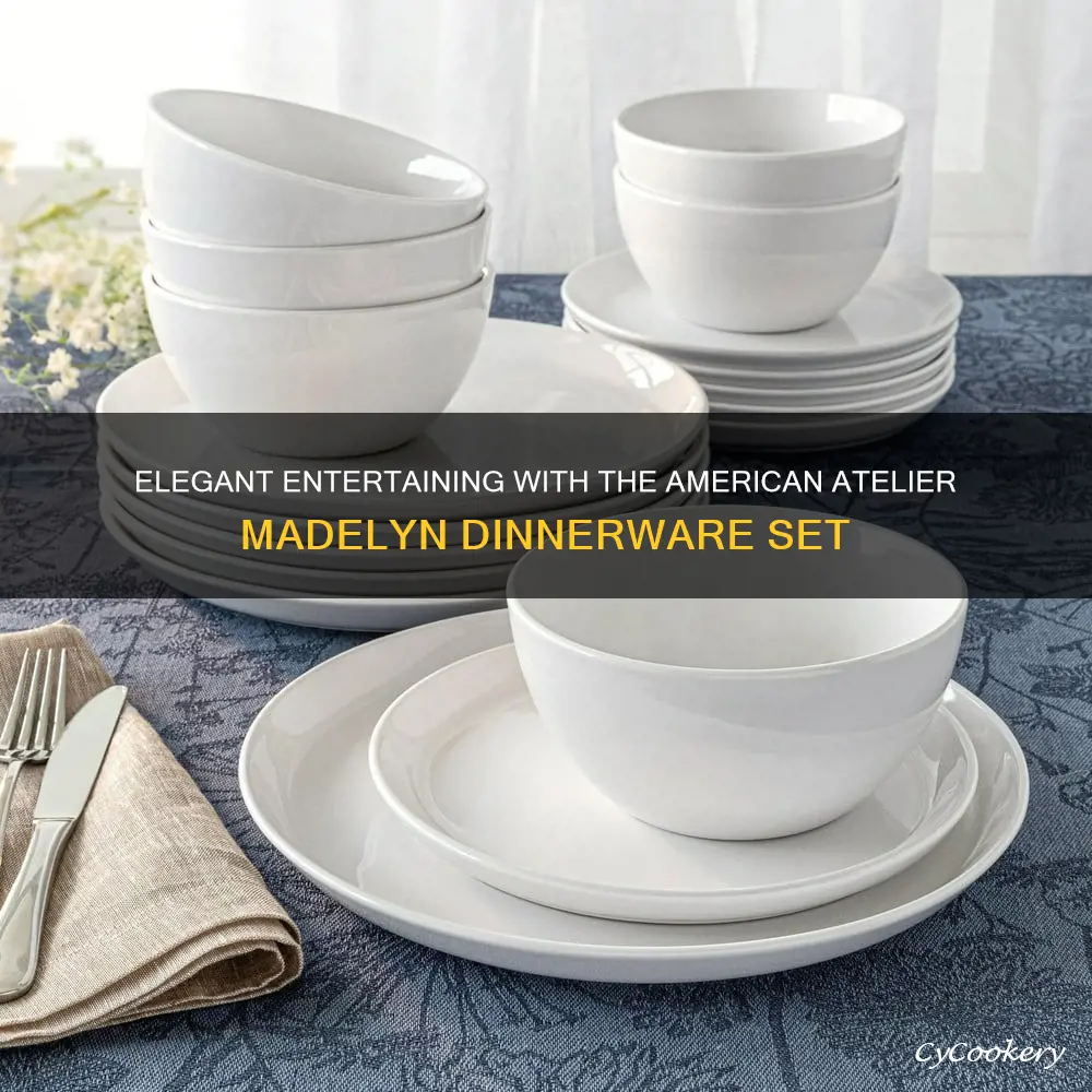 american atelier 16 piece madelyn dinnerware set white