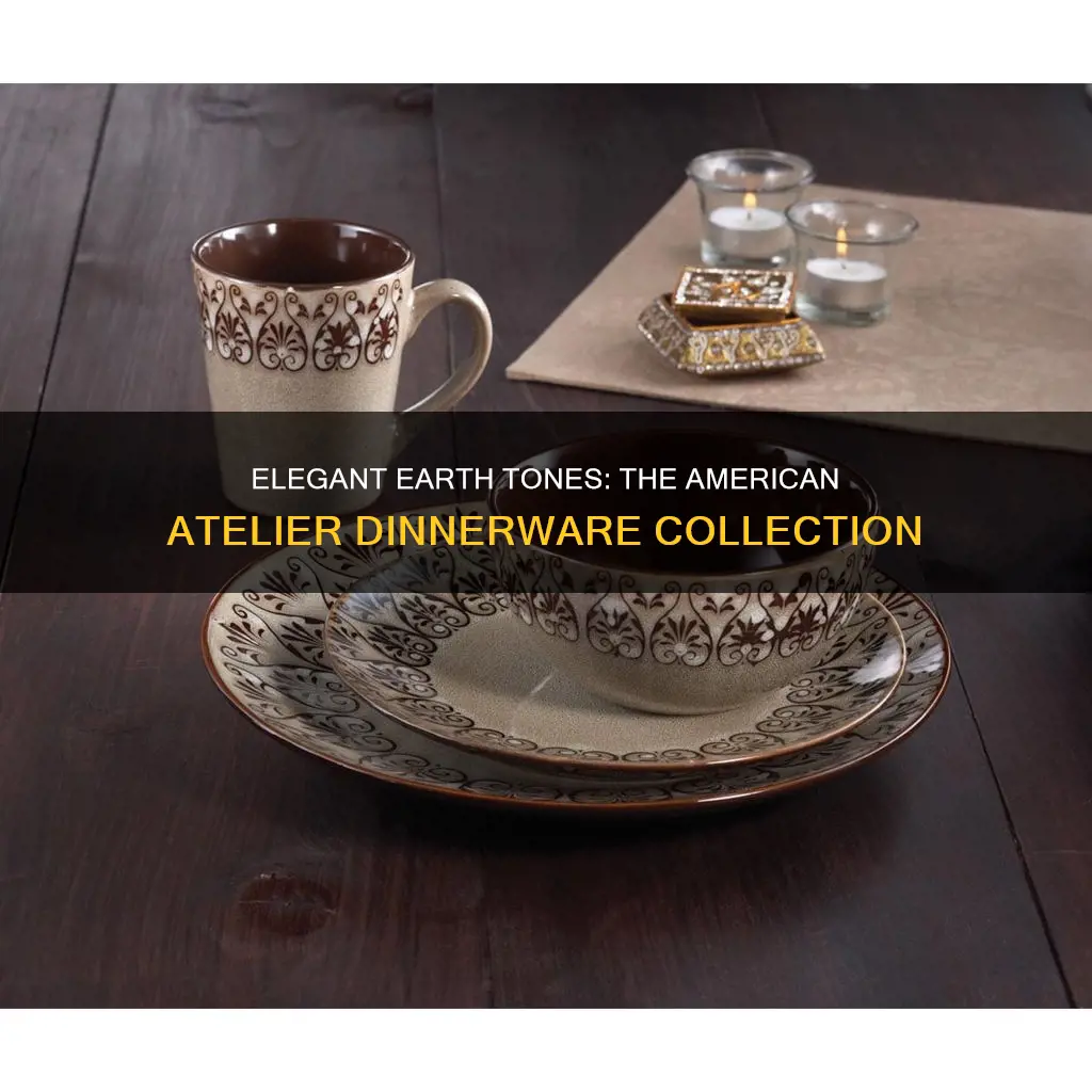 american atelier 16 piece mehndi dinnerware set brown