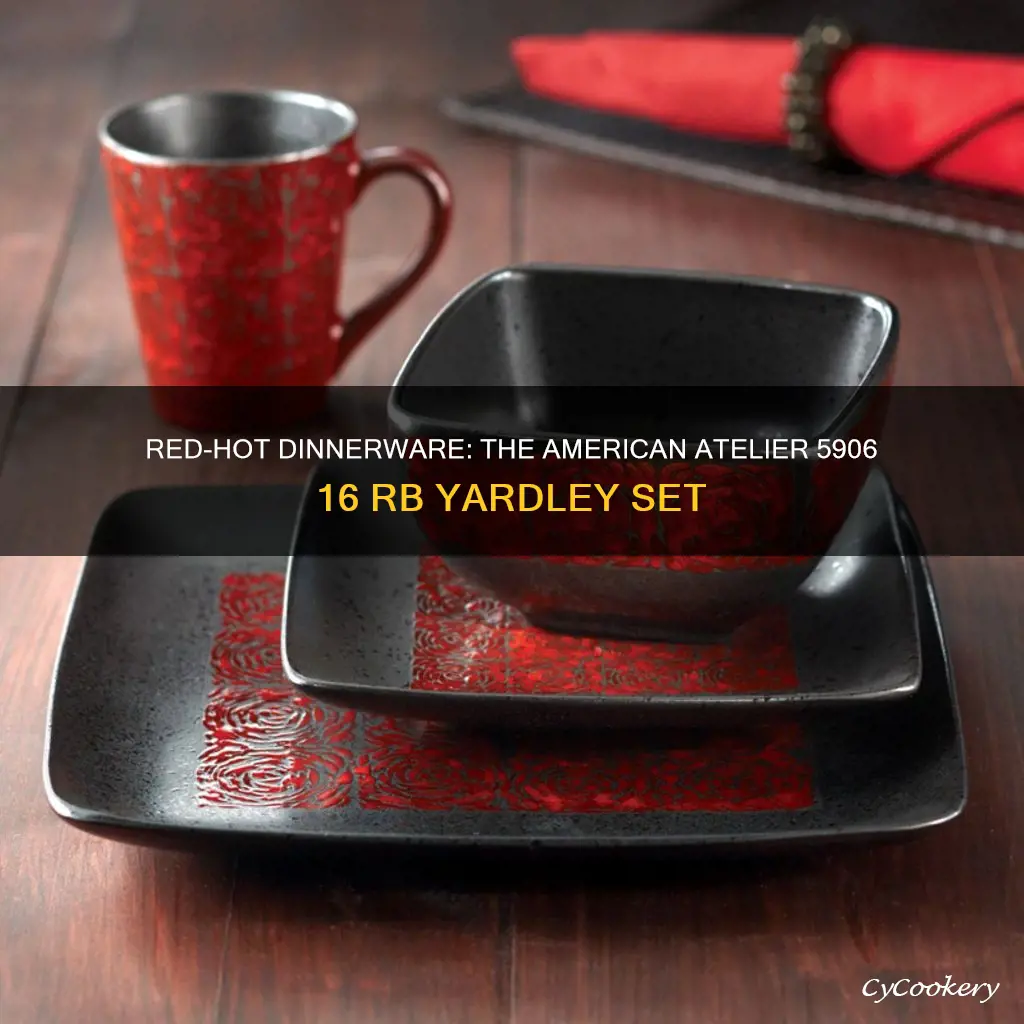 american atelier 5906 16 rb yardley dinnerware set red