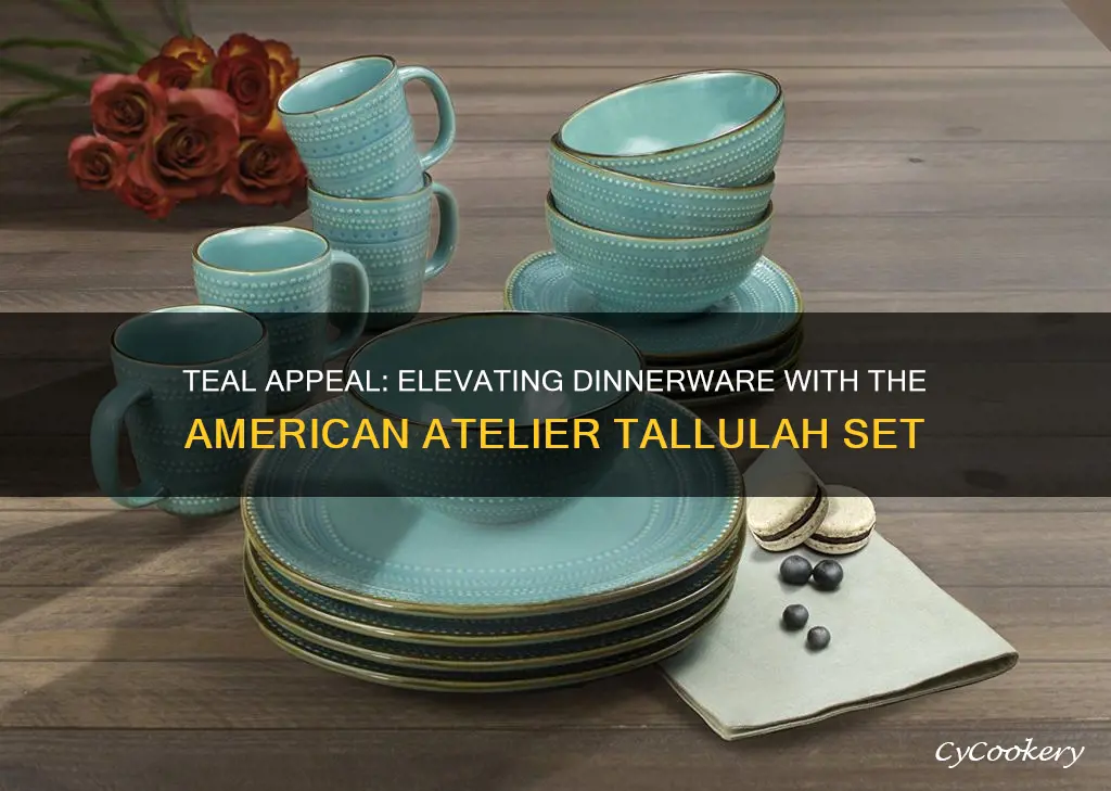 american atelier 6589 16rb 16 piece tallulah dinnerware set teal