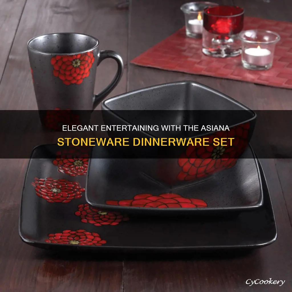 american atelier asiana stoneware 16pc dinnerware set red