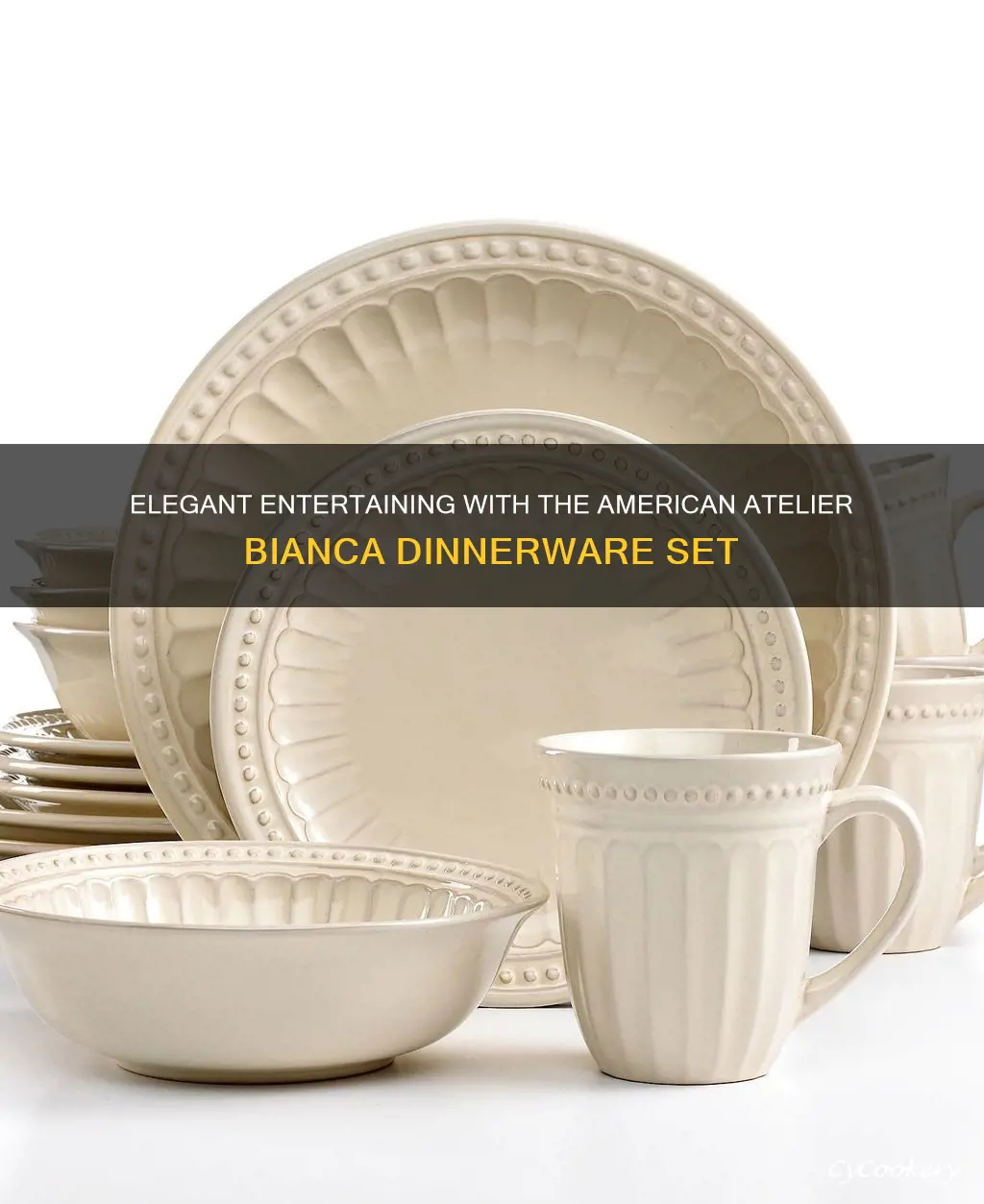 american atelier bianca 16pc dinnerware set cream