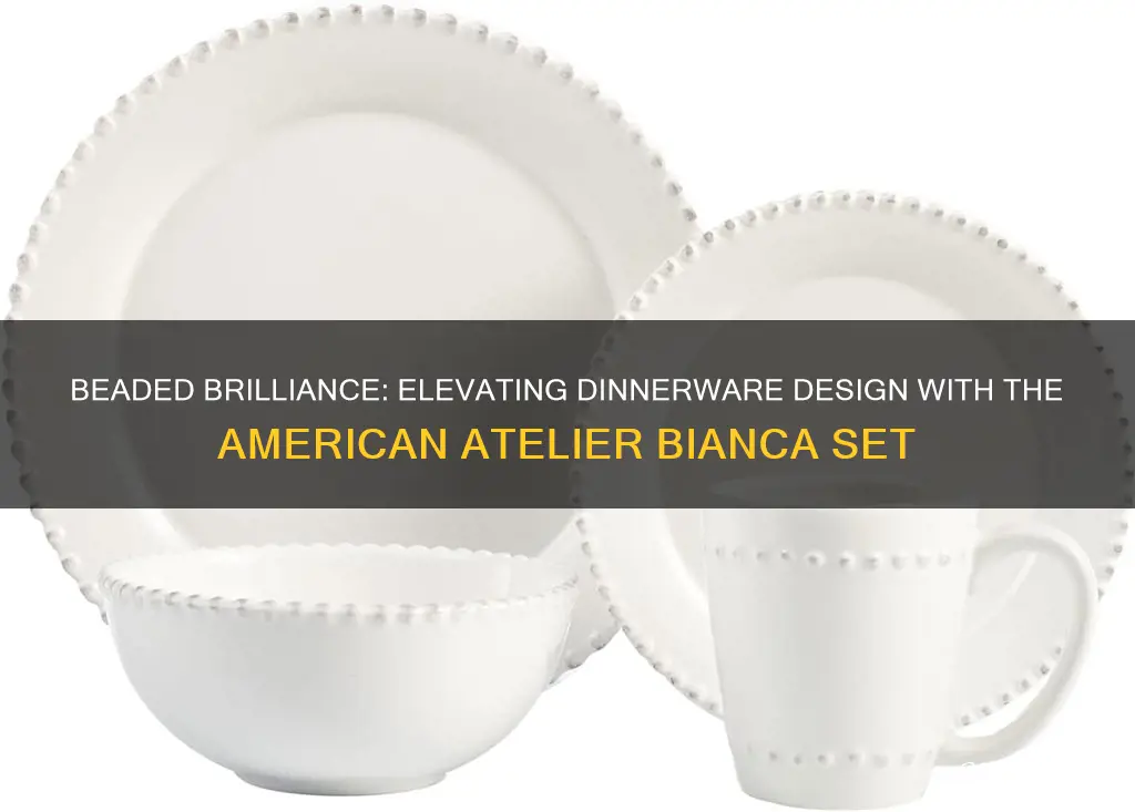 american atelier bianca bead 16 piece round dinnerware set