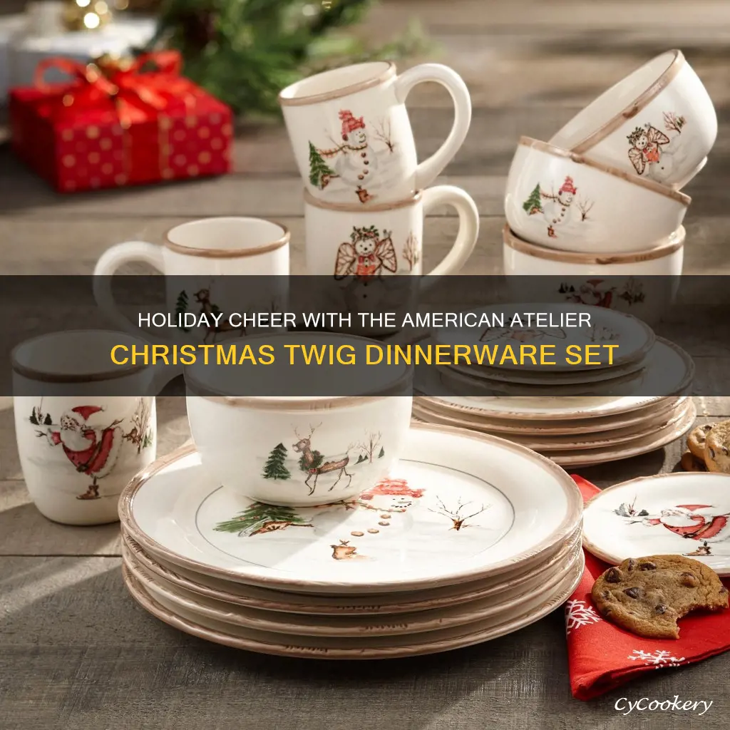 american atelier christmas twig 20 pc dinnerware set